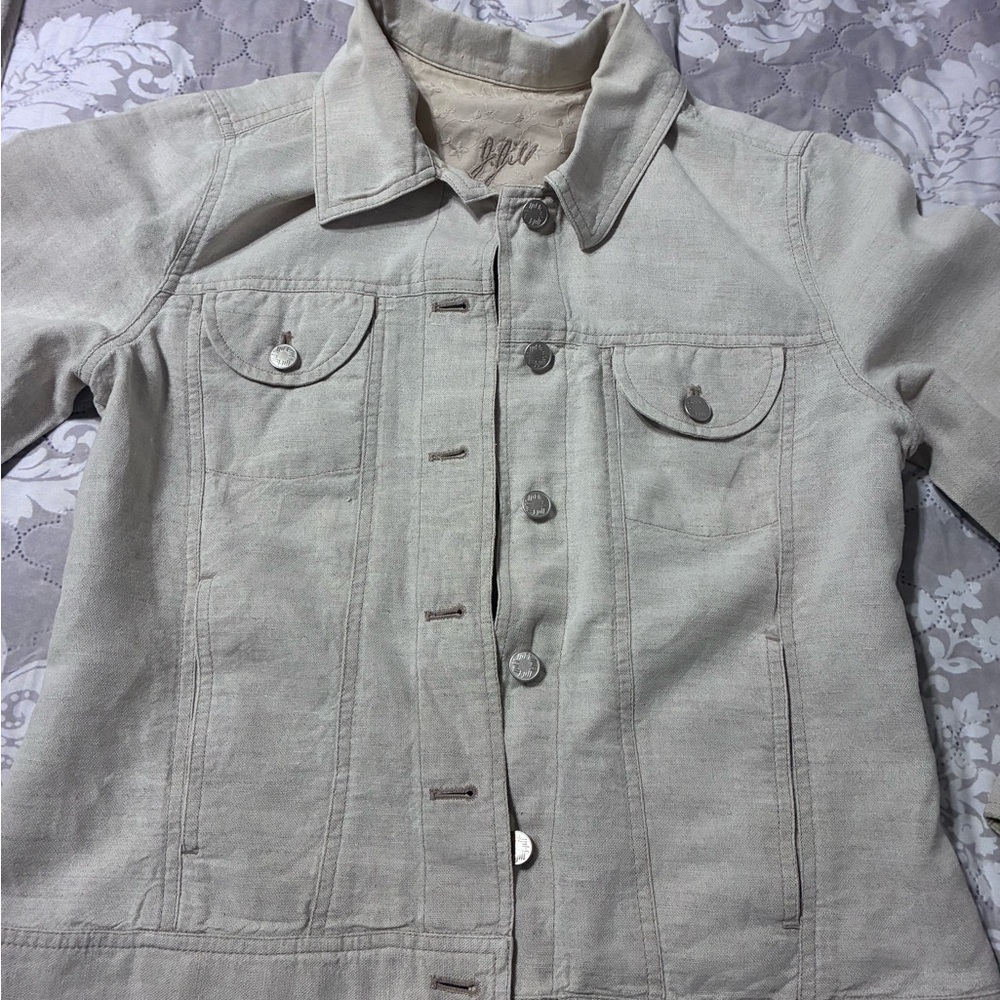J. Jill Light Beige Jean Jacket